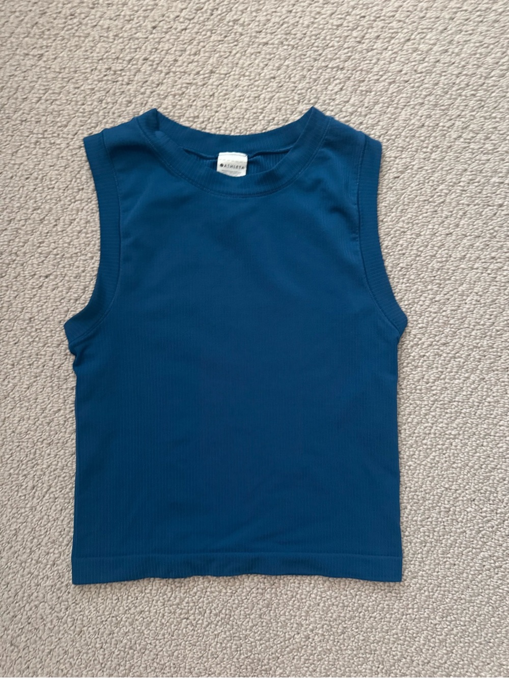 Athleta Renew Ribbed Tank Top - Deep Teal Blue
